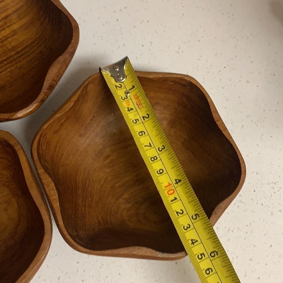 Mid Century Modern Teak Wood Salad nuts snacks Bowls Set of 3 home decor - Picture 9 of 12